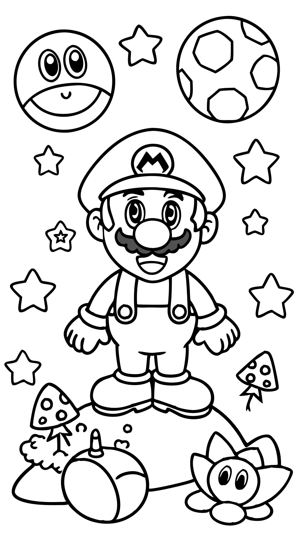 Páginas para colorear gratis de Mario